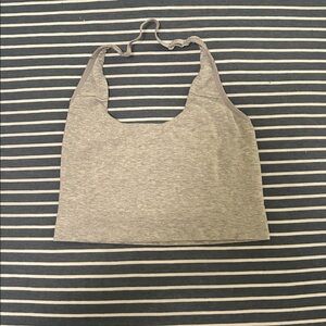 Gray Halter Crop Top